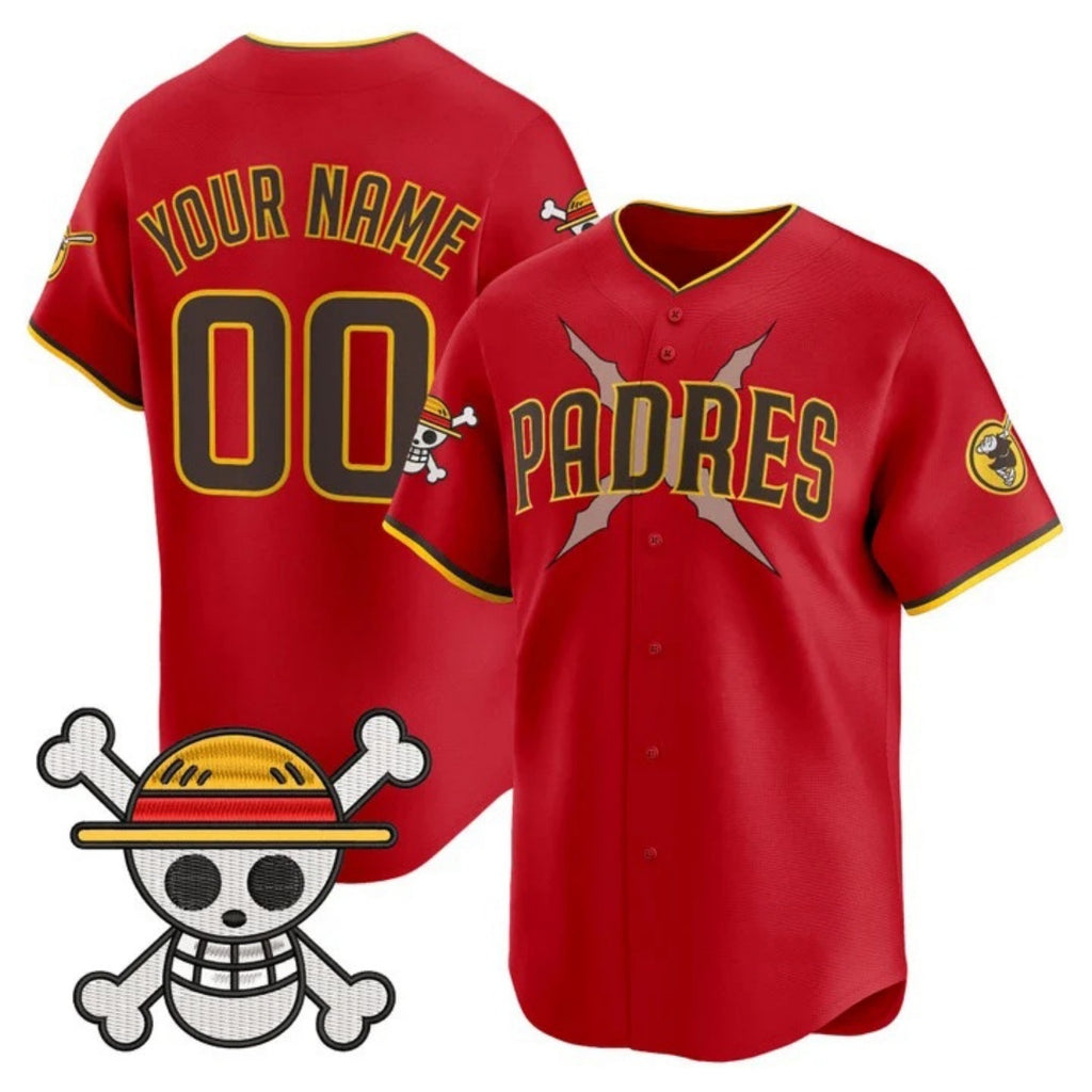 Custom San Diego Padres x One Piece Red Fedasgoge Vapor Premier Limited Jersey - Stitched
