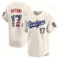 Los Angeles Dodgers #17 Shohei Ohtani Cream Fedasgoge USA 250 Fourth of July Limited Stitched Jersey