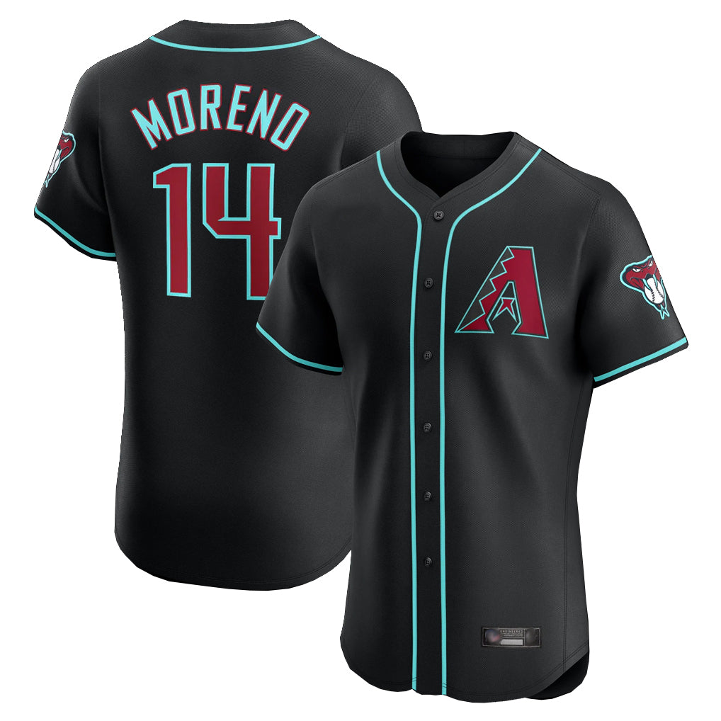 Arizona Diamondbacks #14 Gabriel Moreno Player Black Fedasgoge Limited Elite Home Game Stitched Jerseys
