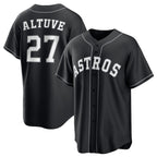 Houston Astros #27 Jose Altuve Black Fedasgoge Lights Out Limited Stitched Jersey