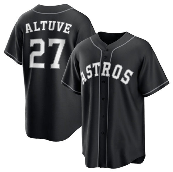 Houston Astros #27 Jose Altuve Black Fedasgoge Lights Out Limited Stitched Jersey