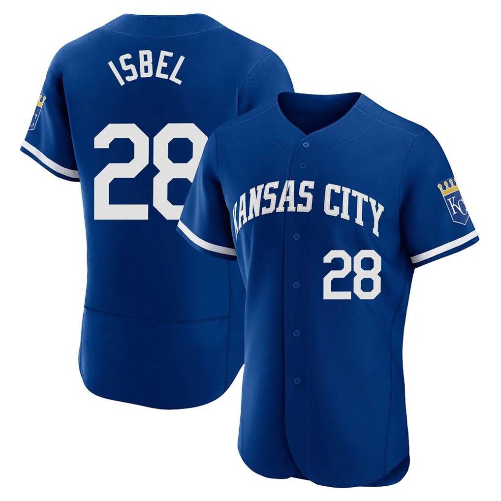 Kansas City Royals #28 Kyle Isbel Player Royal Fedasgoge City Connect Limited Elite Home Game Stitched Jerseys