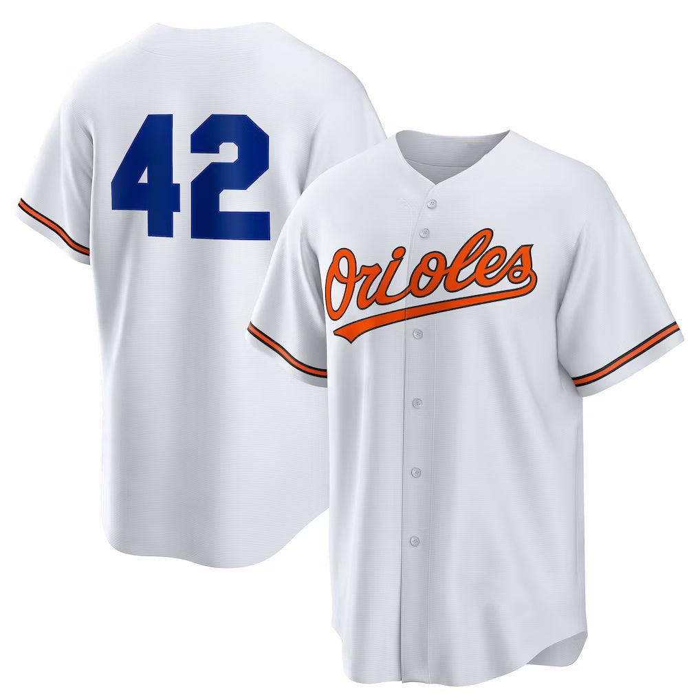 Baltimore Orioles #42 Jackie Robinson White Fedasgoge Home 2025 Day Replica Jersey