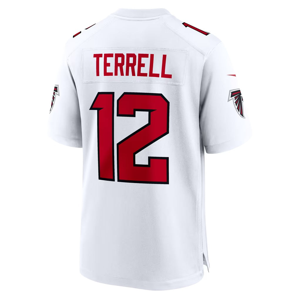 A.Falcons #12 Avieon Terrell White Game Football jersey Fedasgoge