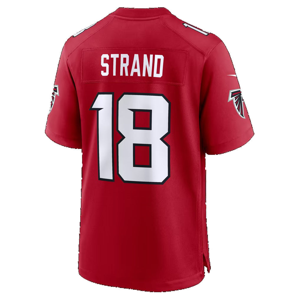 A.Falcons #18 Jack Strand Red Team Game Football jersey Fedasgoge