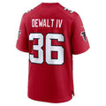 A.Falcons #36 Malcolm DeWalt IV Red Team Game Football jersey Fedasgoge