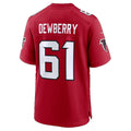 A.Falcons #61 Kam Dewberry Red Team Game Football jersey Fedasgoge