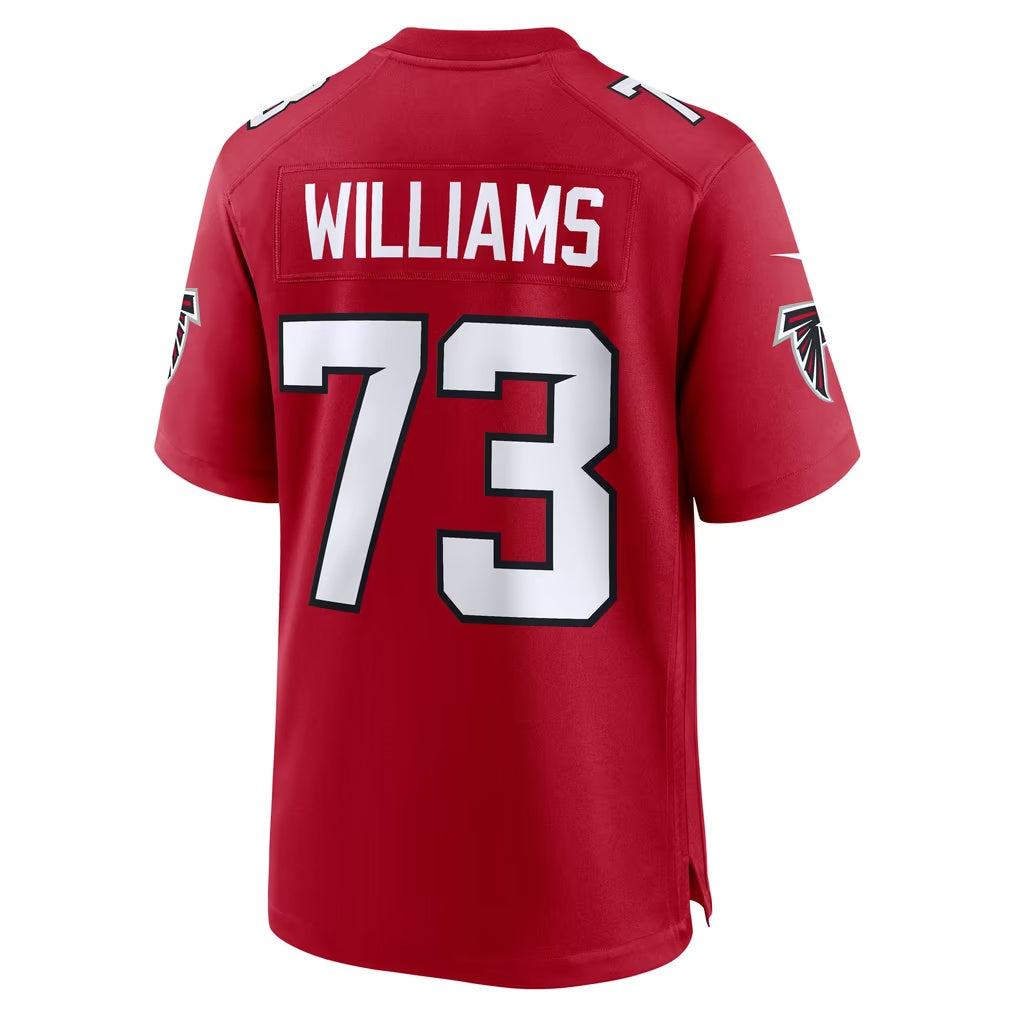 A.Falcons #73 Cameron Williams Red Team Game Football jersey Fedasgoge