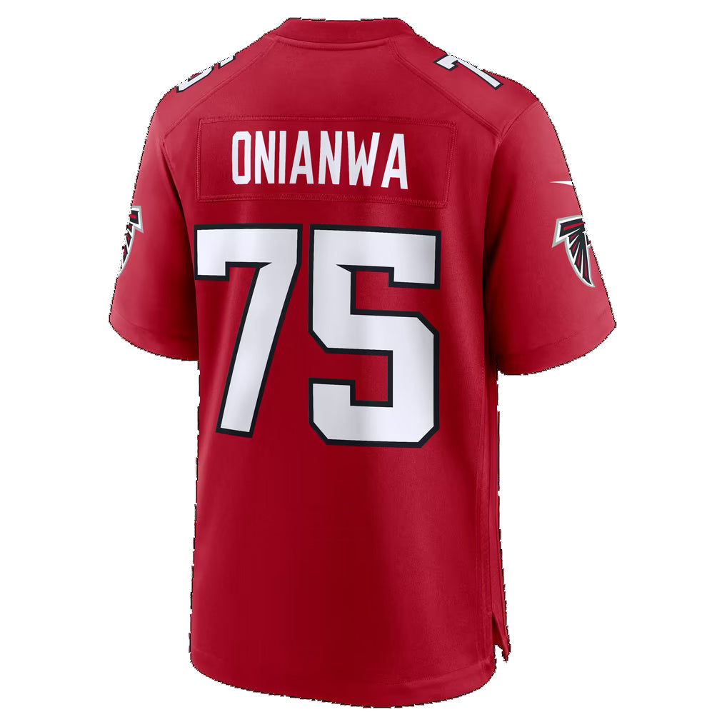 A.Falcons #75 Ethan Onianwa Red Team Game Football jersey Fedasgoge