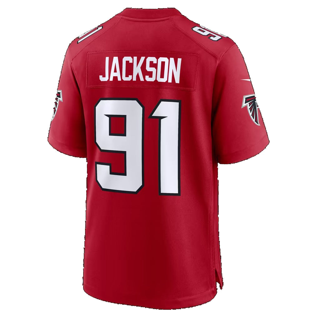 A.Falcons #91 Drake Jackson Red Fedasgoge Team Game Jersey