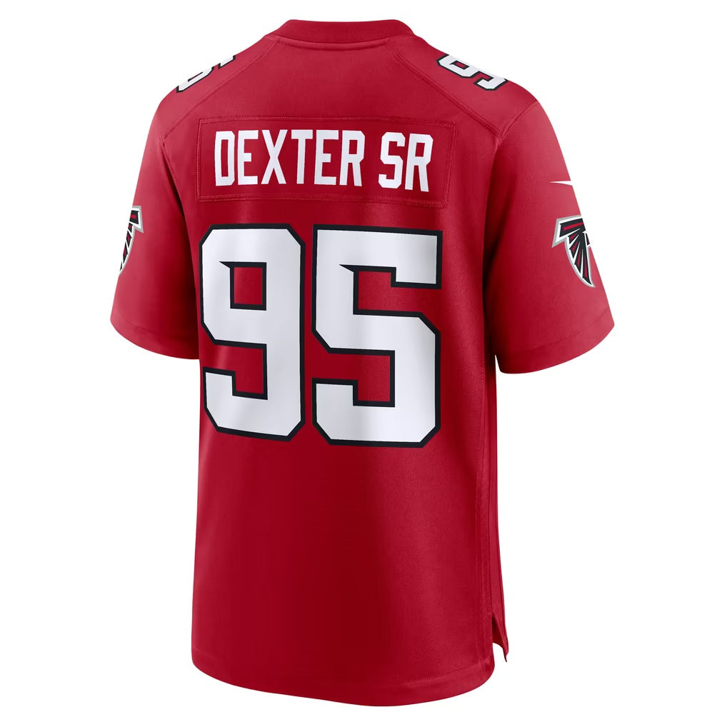 A.Falcons #95 Gervon Dexter Sr. Red Team Game Football jersey Fedasgoge
