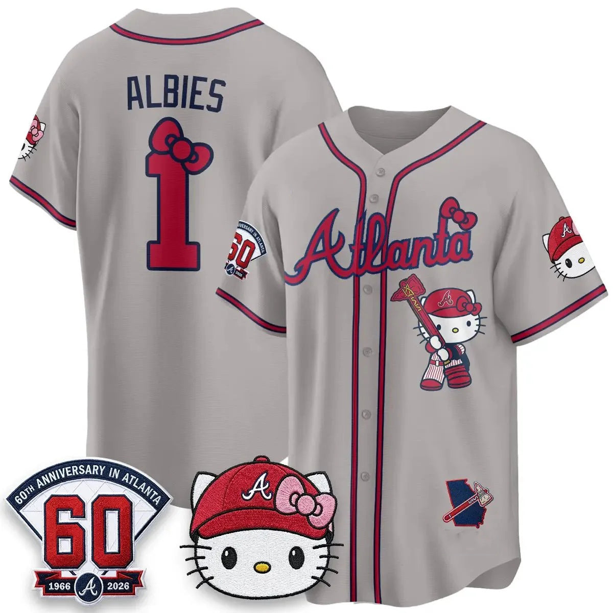 Atlanta Braves #1 Ozzie Albies Gray Fedasgoge Meow KT 2026 Vapor Limited All Stitched Jersey