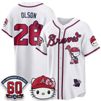 Atlanta Braves #28 Matt Olson White Fedasgoge Meow KT 2026 Vapor Limited All Stitched Jersey