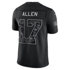 B.Bills #17 Josh Allen Black 2026 Salute to Service Stitched Limited Football jersey Fedasgoge
