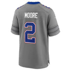 B.Bills #2 D.J. Moore Gray Fedasgoge Game Player Jersey