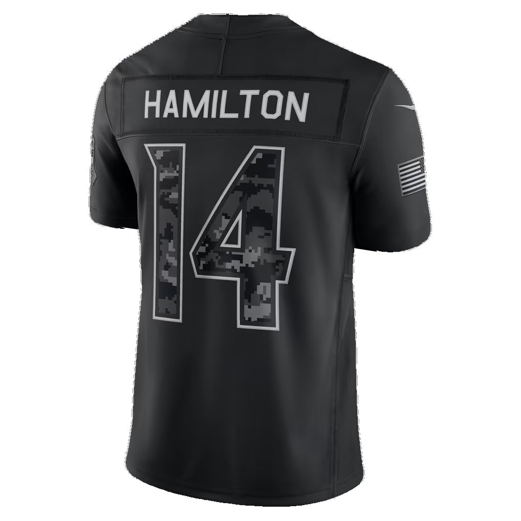 B.Ravens #14 Kyle Hamilton Black 2026 Salute to Service Stitched Limited Football jersey Fedasgoge