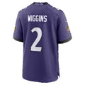 B.Ravens #2 Nate Wiggins Purple Team Game Football jersey Fedasgoge