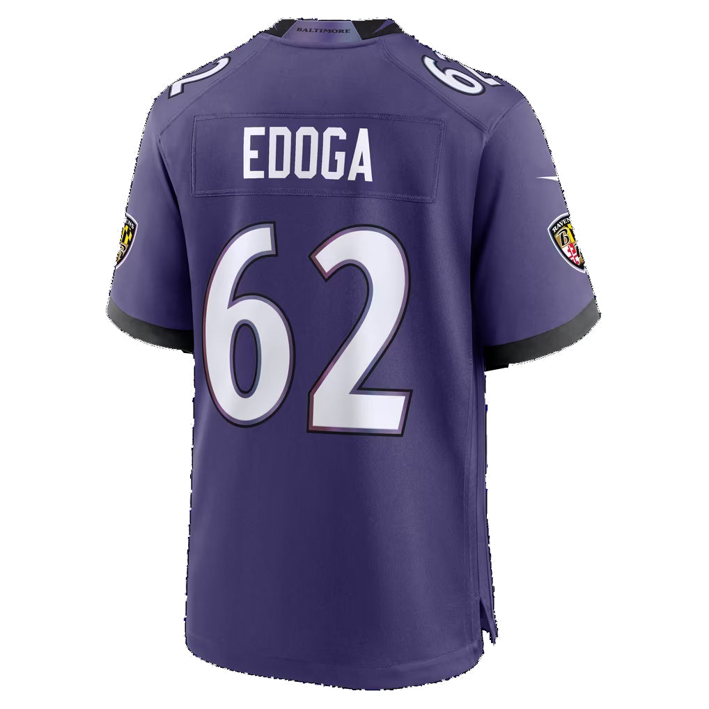 B.Ravens #62 Chuma Edoga Purple Fedasgoge Team Game Jersey
