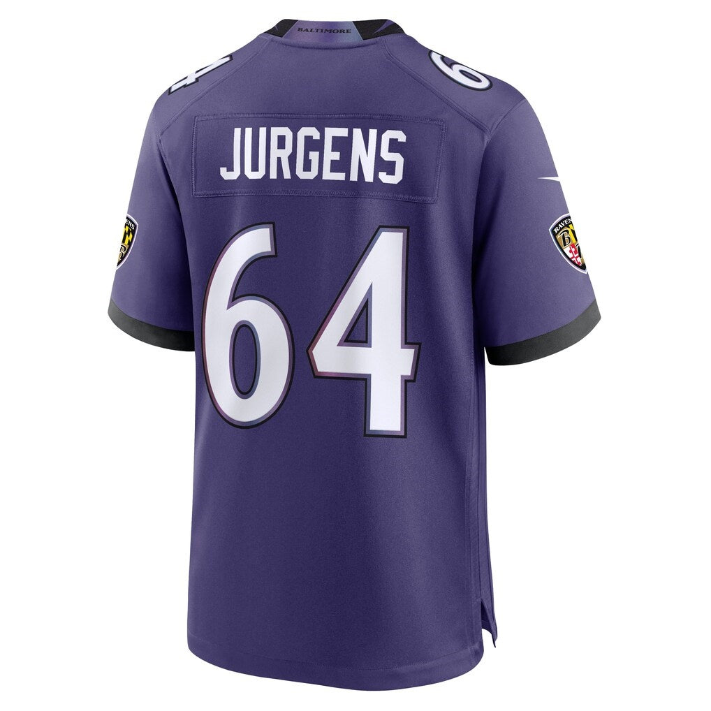 B.Ravens #64 Cam Jurgens Purple Team Game Jersey Fedasgoge