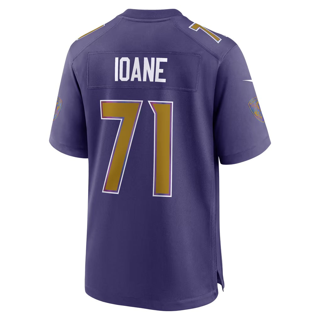 B.Ravens #71 Olaivavega Ioane Purple Fedasgoge Alternate Game Jersey