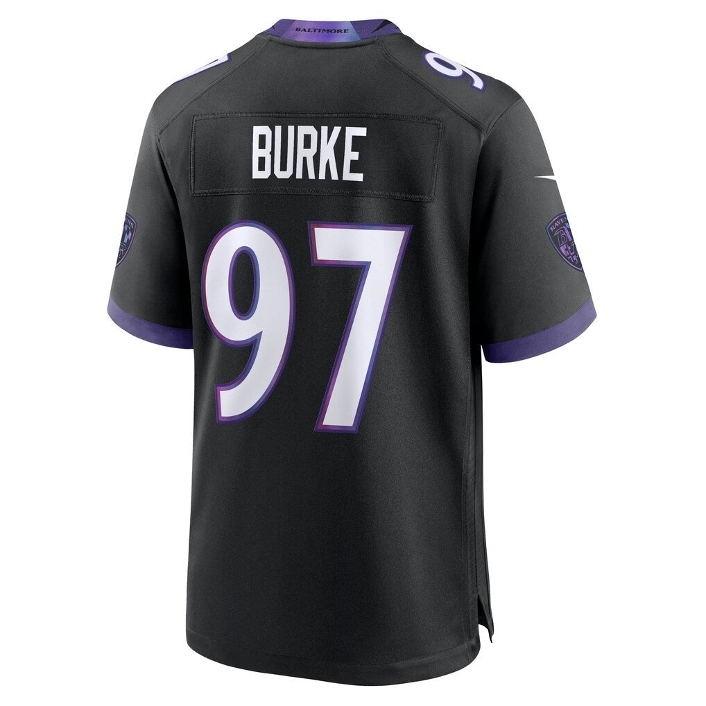 B.Ravens #97 Ethan Burke Black Alternate Game Jersey Fedasgoge