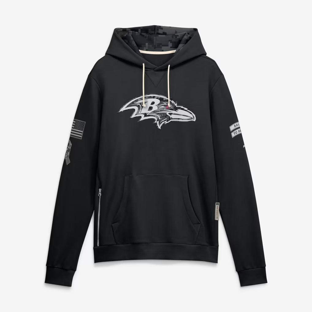 B.Ravens 2026 Salute To Service Club Pullover Hoodie Cheap sale Birthday and Christmas gifts Stitched American Football jersey Fedasgoge