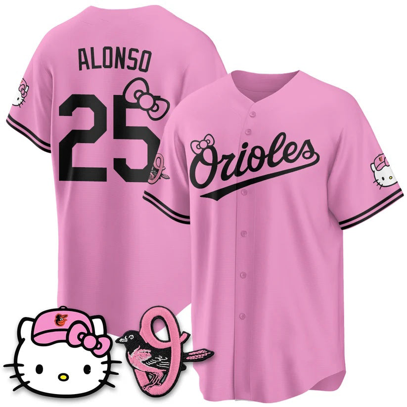 Baltimore Orioles #25 Pete Alonso Pink Fedasgoge Meow KT Vapor Premier Limited Stitched Jersey