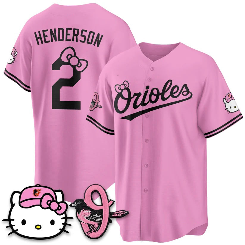 Baltimore Orioles #2 Gunnar Henderson Pink Fedasgoge Meow KT Vapor Premier Limited Stitched Jersey