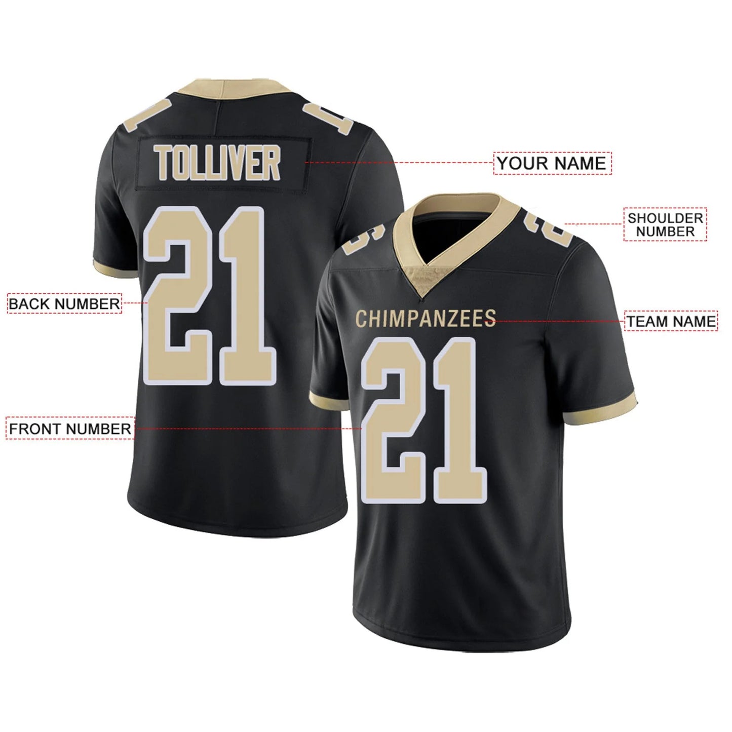Custom Football Jerseys Team Player or Personalized Design Your Own Name for Men's Women's Youth Jerseys