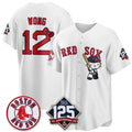 Boston Red Sox #12 Connor Wong White Fedasgoge Meow KT Vapor Limited Stitched Jersey