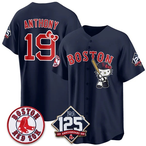 Boston Red Sox #19 Roman Anthony Navy Fedasgoge Meow KT Vapor Limited Stitched Jersey