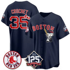 Boston Red Sox #35 Garrett Crochet Navy Fedasgoge Meow KT Vapor Limited Stitched Jersey
