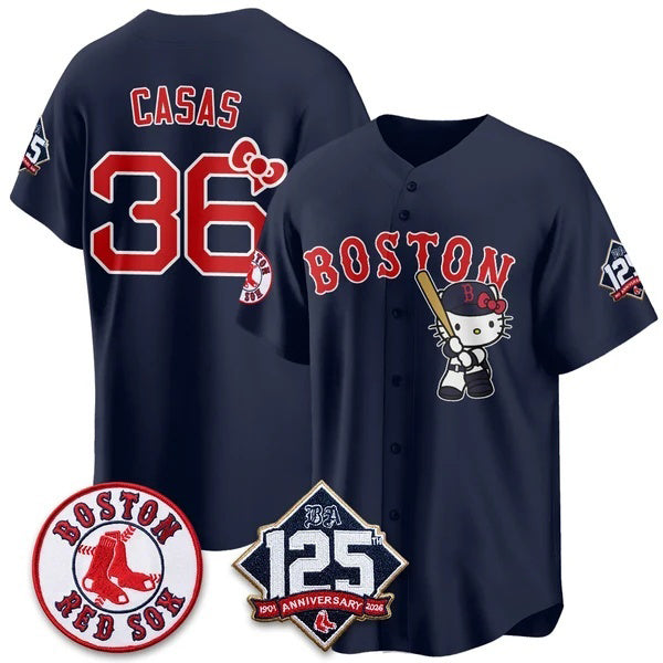 Boston Red Sox #36 Triston Casas Navy Fedasgoge Meow KT Vapor Limited Stitched Jersey