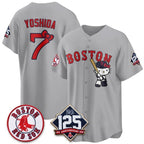 Boston Red Sox #7 Masataka Yoshida Gray Fedasgoge Meow KT Vapor Limited Stitched Jersey