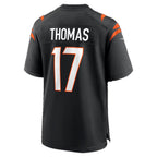 C.Bengals #17 Noah Thomas Black Team Game Football jersey Fedasgoge
