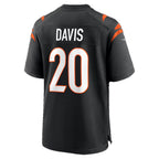 C.Bengals #20 Tacario Davis Black Team Game Football jersey Fedasgoge