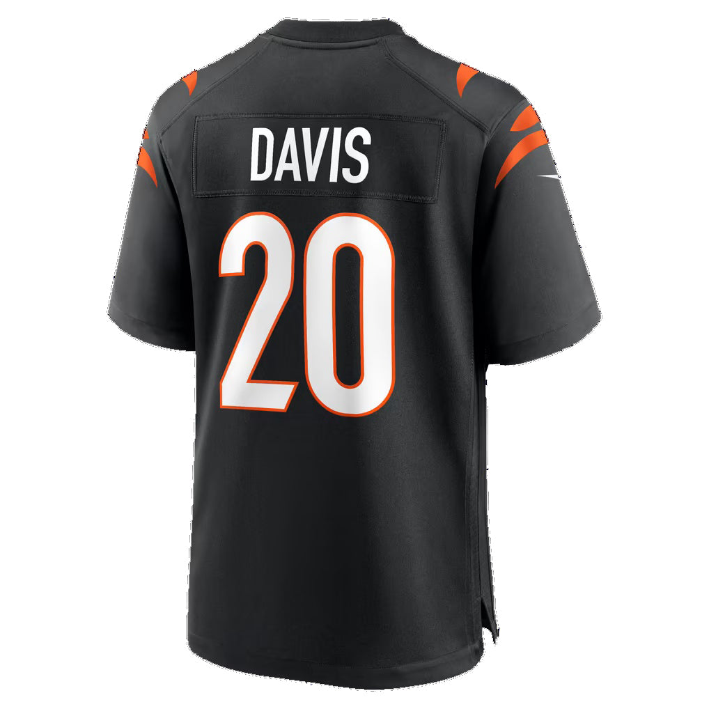 C.Bengals #20 Tacario Davis Black Team Game Football jersey Fedasgoge