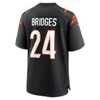 C.Bengals #24 Trikweze Bridges Black Team Game Football jersey Fedasgoge