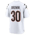 C.Bengals #30 Chase Brown White Game Football jersey Fedasgoge
