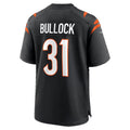 C.Bengals #31 Kentrel Bullock Black Team Game Football jersey Fedasgoge