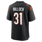 C.Bengals #31 Kentrel Bullock Black Team Game Football jersey Fedasgoge