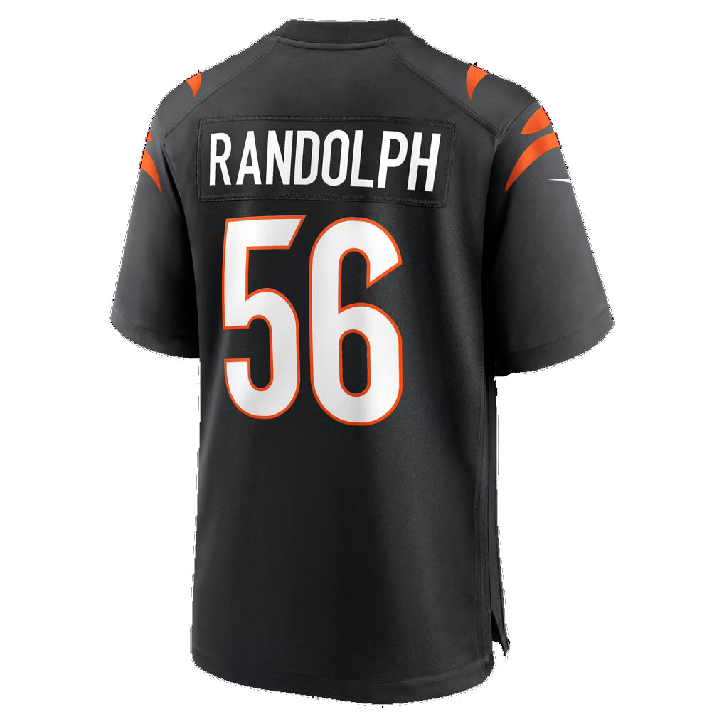 C.Bengals #56 Garmon Randolph Black Team Game Football jersey Fedasgoge