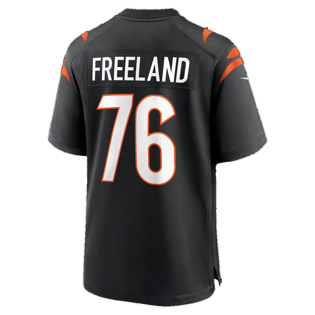 C.Bengals #76 Blake Freeland Black Team Game Football jersey Fedasgoge