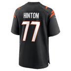 C.Bengals #77 Myles Hinton Black Team Game Football jersey Fedasgoge