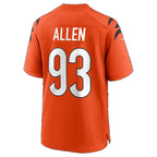 C.Bengals #93 Jonathan Allen Orange Alternate Game Football jersey Fedasgoge