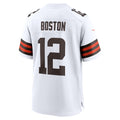 C.Browns #12 Denzel Boston White Game Football jersey Fedasgoge