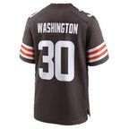 C.Browns #30 Zion Washington Brown Team Game Football jersey Fedasgoge