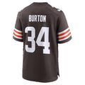 C.Browns #34 Michael Burton Brown Team Game Football jersey Fedasgoge