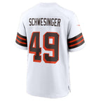 C.Browns #49 Carson Schwesinger Alternate White Alternate Game Jersey Fedasgoge