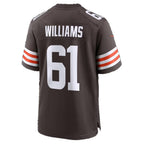 C.Browns #61 Chris Williams Brown Team Game Football jersey Fedasgoge